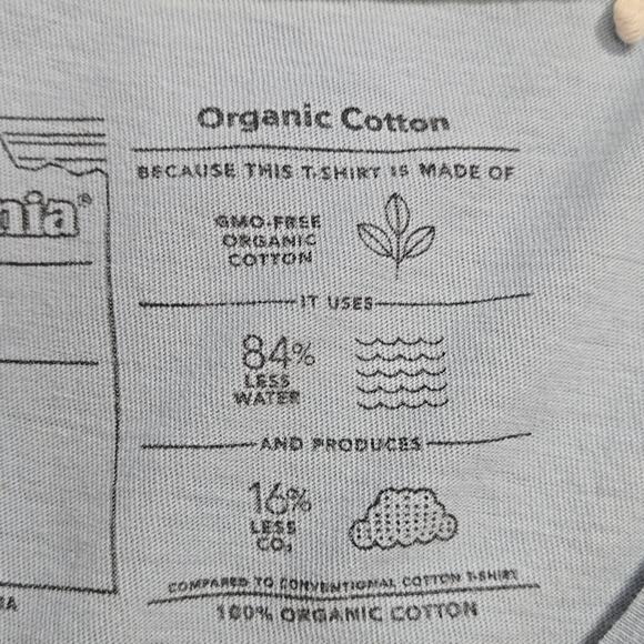 Patagonia Women's Graphic Tee Light Blue 100% Organic Cotton Size Small - Picture 6 of 6
